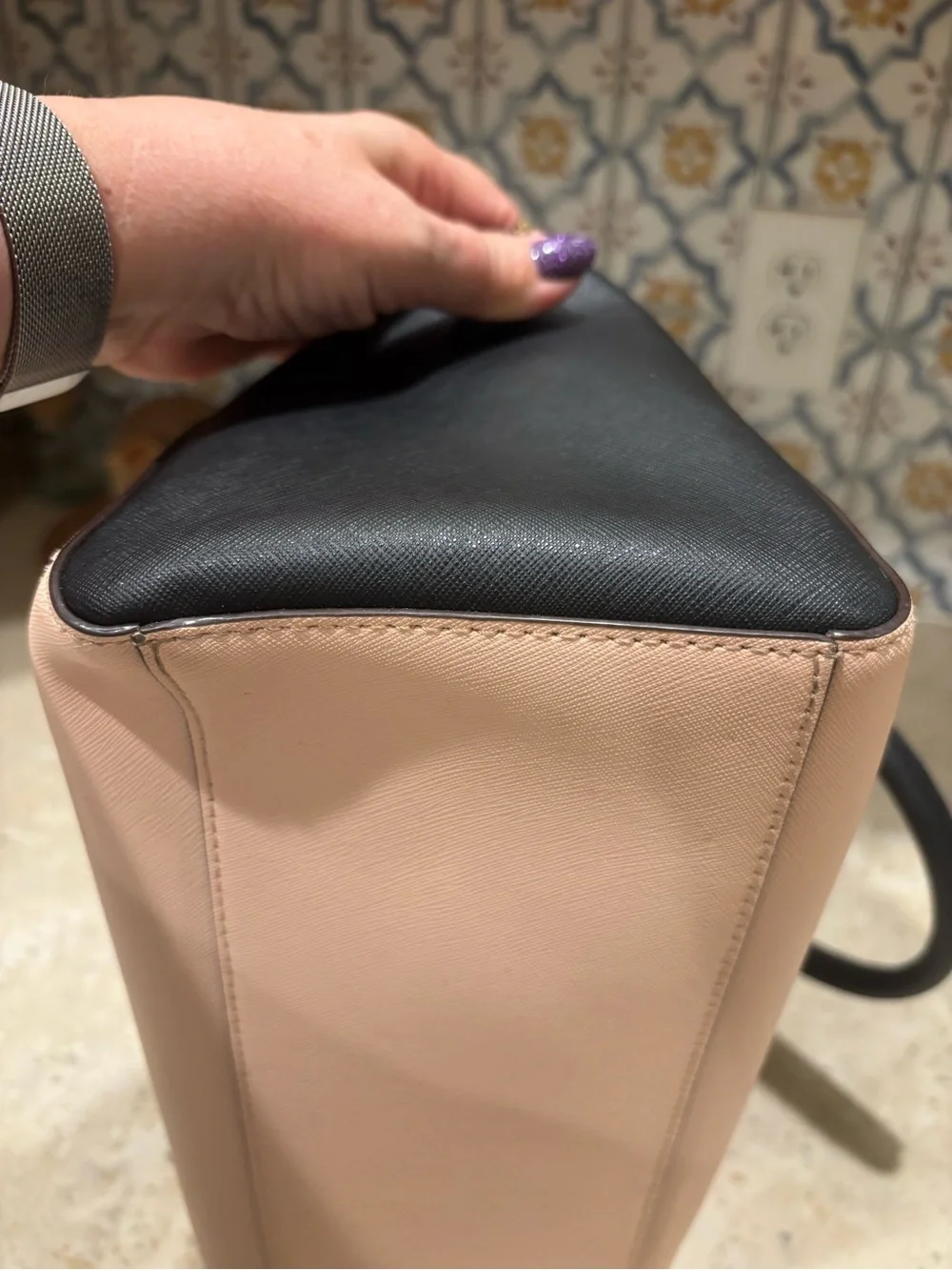 Kate Spade Bag Cove Street Colorblock Pippa Satchel Pink Black